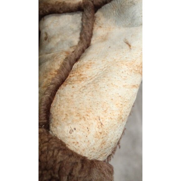 Vintage Brown Sheepskin Western Marlboro Man Shearling Fur Jacket Coat Men's 46 - Picture 11 of 14